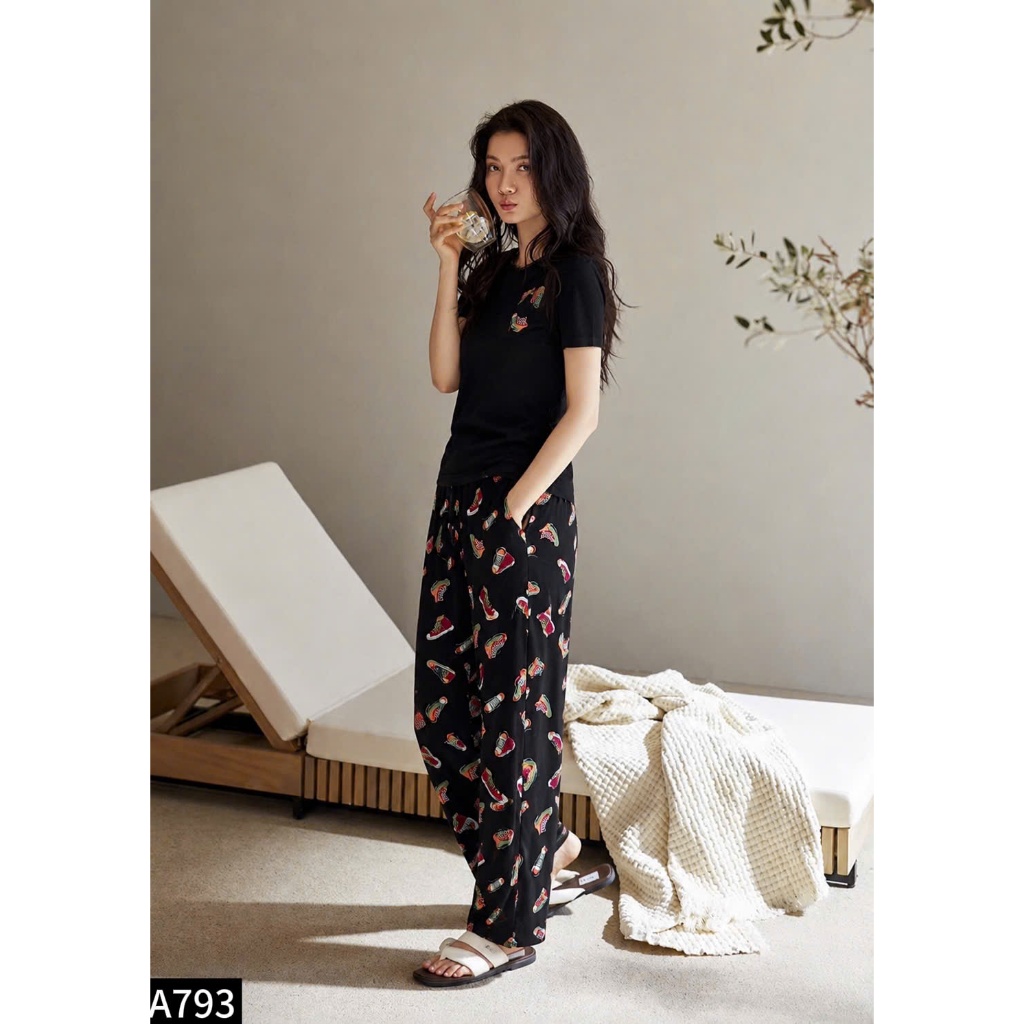 Set bộ áo thun + quần lanh nhiều màu A793