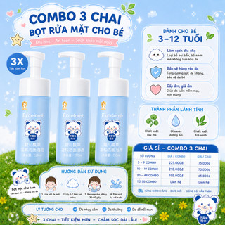 BỌT RỬA MẶT DÀNH CHO BÉ TỪ 3-12 TUỔI EXCELAMB,RỬA SẠCH BỤI BẨN,DỊU NHẸ,LÀNH TÍNH 150ML