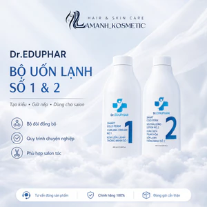 Bộ Thuốc Uốn Lạnh Dr.EDUPHAR Smart Cold Perm Số 1 & 2 450ml/Chai | Tạo Lọn, Giữ Nếp, Phù Hợp Salon.