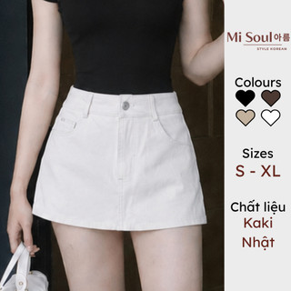 Quần Giả Váy Kaki Dáng Ngắn Có Lót Sexy, Chân Váy Lót Quần Tà Váy Ngoài Cá Tính MiSoul 565