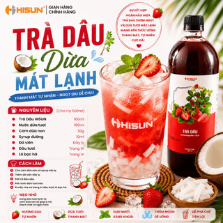 [Cốt Pha Sẵn] Trà Dâu Hisun 1 Lít - HSD: 09/10/2026 – Nền Pha Chế Trà Dâu, Trà Dâu Tắc, Trà Sữa Dâu