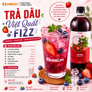 [Cốt Pha Sẵn] Trà Dâu Hisun 1 Lít - HSD: 09/10/2026 – Nền Pha Chế Trà Dâu, Trà Dâu Tắc, Trà Sữa Dâu