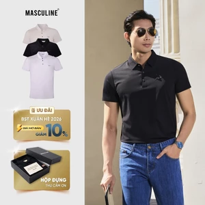 Áo polo nam MASCULINE APL613 cao cấp, form slim fit co giãn chất liệu silk nylon spandex