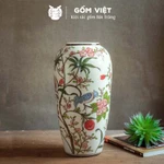 Bình, lọ hoa vẽ tay họa tiết chim én đậu giữa vườn hoa ngũ sắc cao cấp - Gốm sứ Bát Tràng - Gốm Việt — ảnh 6