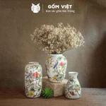 Bình, lọ hoa vẽ tay họa tiết chim én đậu giữa vườn hoa ngũ sắc cao cấp - Gốm sứ Bát Tràng - Gốm Việt — ảnh 8