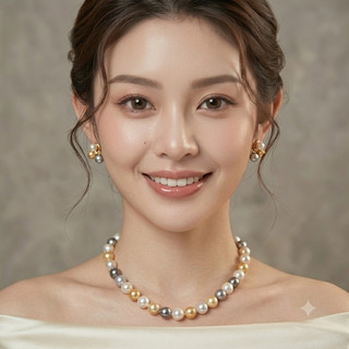 [N995] Vòng Cổ Ngọc Trai Mix Màu Trắng Xám Vàng, Dây Chuyền Ngọc Trai Thân Tạo, Chuỗi Hạt Ngọc - DAISYN
