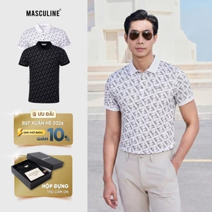 Áo polo nam cao cấp MASCULINE APL609 tơ tằm thoáng mát co giãn nhẹ dáng Slim Fit