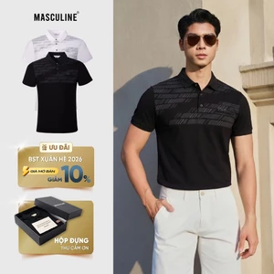Áo polo nam MASCULINE APL604 cao cấp cổ đứng ép keo đa lớp logo cao su non form Regular Fit