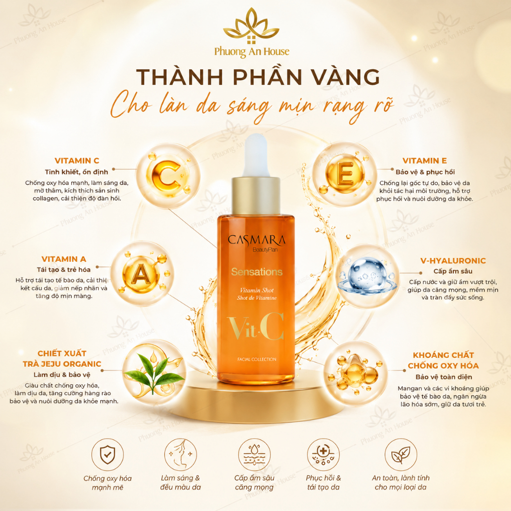 Bộ Đôi Casmara Vit-C Sensations Vitamin C | Dưỡng Sáng, Cấp Ẩm, Phục Hồi Da Xỉn Màu