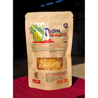Thơm Sấy Dẻo/ Thơm Sấy Muối Ớt túi 100g, chua ngọt tự nhiên, đạt chuẩn ATTP của nhà GREEN FOOD