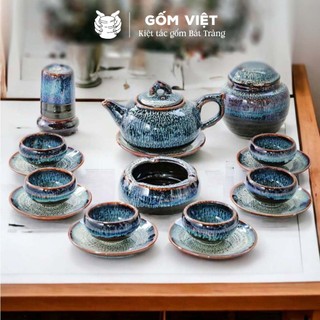 Bộ ấm chén men hỏa biến dáng 3 chân, dung tích 350ml cao cấp - Gốm sứ Bát Tràng - Gốm Việt