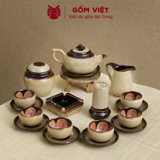 Bộ ấm chén men hỏa biến dáng 3 chân, dung tích 350ml cao cấp - Gốm sứ Bát Tràng - Gốm Việt
