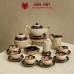 Bộ ấm chén men hỏa biến dáng gốc cây bé, to dung tích 400ml, 620ml - Gốm sứ Bát Tràng - Gốm Việt — ảnh 3
