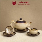 Bộ ấm chén men hỏa biến dáng gốc cây bé, to dung tích 400ml, 620ml - Gốm sứ Bát Tràng - Gốm Việt — ảnh 6