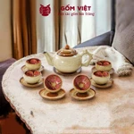 Bộ ấm chén men hỏa biến dáng gốc cây bé, to dung tích 400ml, 620ml - Gốm sứ Bát Tràng - Gốm Việt — ảnh 5