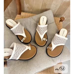 👢🩴👢Dép xỏ nhẫn quai đan - đế xuồng