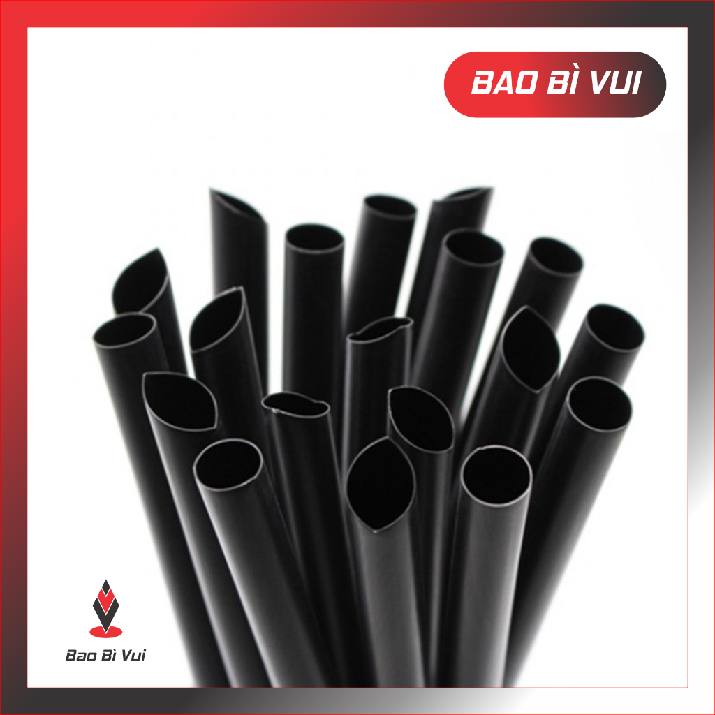 [Sỉ 10 bịch = 5 KG] Ống hút đen cao cấp đa dụng 6mm/8mm/12mm - BAO BÌ VUI