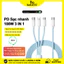 ★100W Dây sạc nhanh 3 in 1 Type C 3 đầu★ Cáp sạc 3 trong 1 Type C to iP + Micro + USB C, PD/5V/9V/1A/2A/3A/20w/30w 3 dây