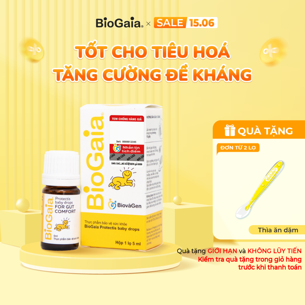 Men vi sinh BioGaia ProTectis Drops cải thiện hệ tiêu hóa xuất xứ Thụy Điển dung tích 5ml