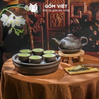 Bộ ấm chén tử sa đất nung mã TH dung tích bé 180 - 350ml màu đen, đỏ - Gốm sứ Bát Tràng - Gốm Việt