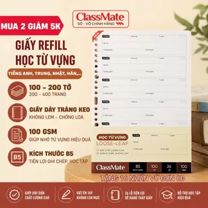 Giấy Refill Học Từ Vựng Classmate 100GSM Giúp Nhớ Từ Vựng Hiệu Quả, Ruột Sổ Còng Học Ngoại Ngữ Kẻ Sẵn Bảng Khoa Học