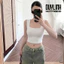 Áo croptop 2 dây cổ vuông bản to có mút ngực Duy Linh ôm body may 2 lớp vải dày dặn không lộ DL05D