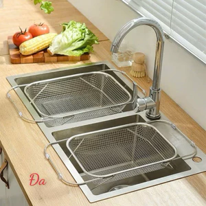 RỔ INOX 304 ĐỂ BỒN RỬA CHÉN CO GIÃN – THOÁT NƯỚC NHANH, TIỆN LỢI CHO NHÀ BẾP
