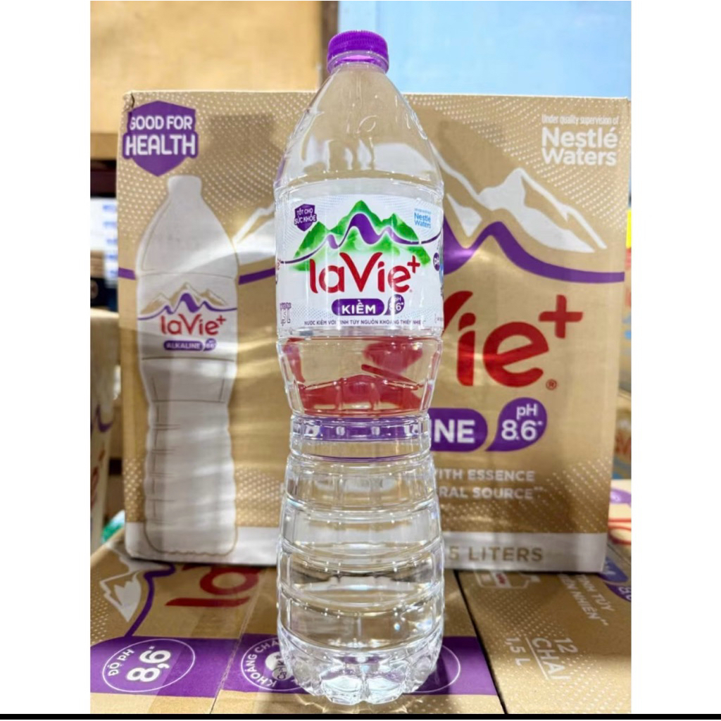 [Chính Hãng] Thùng 12 Chai Nước Khoáng KIỀM Tự Nhiên La Vie  1.5L - pH 8.5, Đẹp Da, Khỏe Dạ Dày