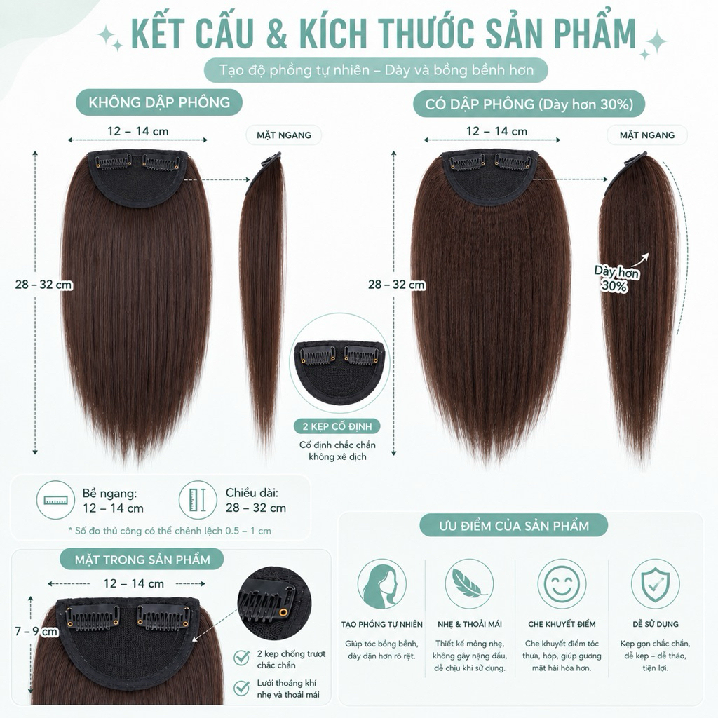 💋SET 2 PHÍM PHỒNG TÓC GIẢ CHÂN TÓC, LÀM ĐAY TÓC SỈ TOÀN QUỐC💋