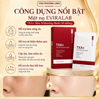 Hộp 10 Mặt Nạ Dưỡng Trắng Eviralab TXA+ MP1590 – Cải Thiện Nám Sạm, Kiểm Soát Sắc Tố, Dưỡng Da Căng Mịn