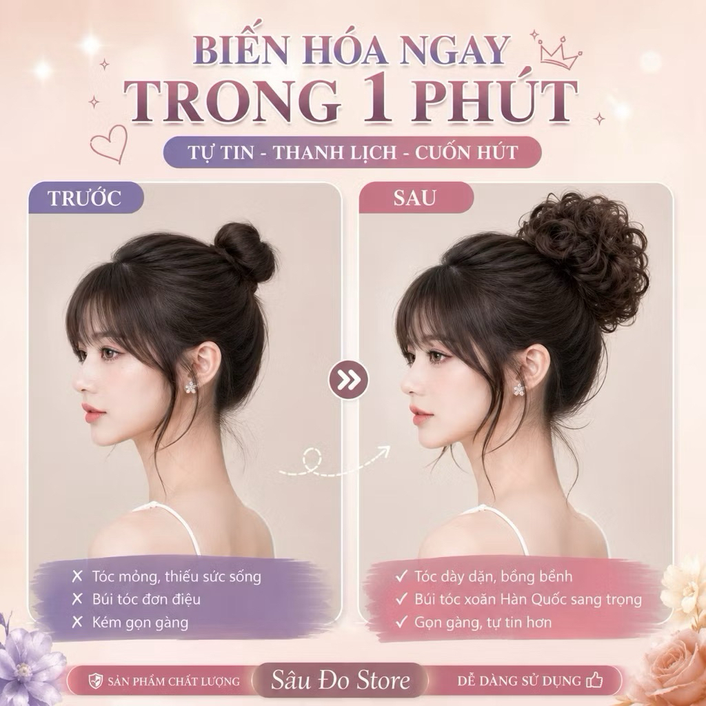 [TOP BÁN RẺ] BÚI TÓC GIẢ CỘT XOĂN DẠNG BUỘC ĐỦ MÀU DỄ DÙNG