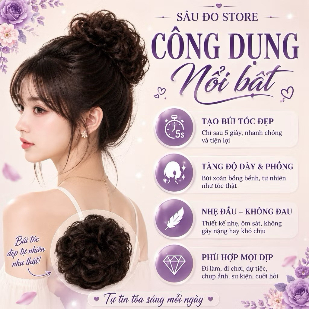 [TOP BÁN RẺ] BÚI TÓC GIẢ CỘT XOĂN DẠNG BUỘC ĐỦ MÀU DỄ DÙNG