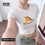 Áo croptop nữ cotton ngắn tay cổ tròn in hoạ tiết gấu kute DUY LINH áo body nữ vải dày dặn DL12A