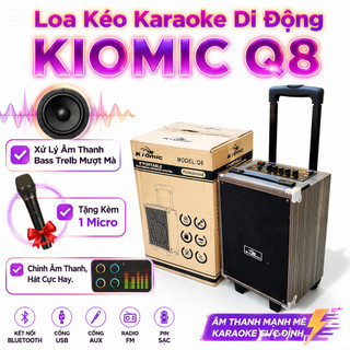 Loa KIOMIC Q8 Bass 2 Tấc Tặng Kèm 1 Micro, Bluetooth 5.0,Công Suất Lên Đến 120W.
