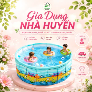 Bể bơi gấp gọn [ Tặng Kèm 10 Bóng Thả Bể ] ,không cần bơm hơi ,đường kính 90/120/160cm,chiều cao 45cm