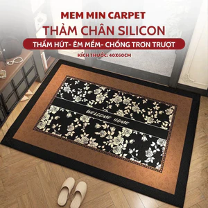 Thảm Chùi Chân Silicon 40x60cm MemMinCarpet Siêu Thấm Nước, Chống Trơn Trượt, Hình In Sắc Nét, Họa Tiết Đa Dạng C01