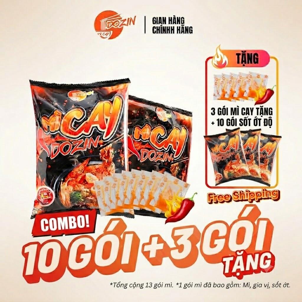 ( COMBO 10 TẶNG 3  ) - Set 10 Gói MÌ Cay " DOZIN " Tặng 3 gói đi kèm