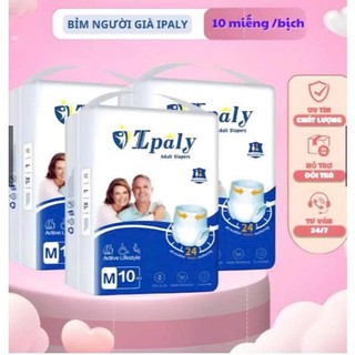 IPALY Combo 10 bịch100 bỉm quần Người Lớn, phù hợp trọng lượng 35-90kg
