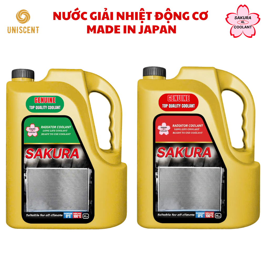 Nước Làm Mát Động Cơ Xanh/ Đỏ/ Nước Làm Mát Pha Sẵn Cho Xe Máy/ Ô Tô- SAKURA -Made In Japan