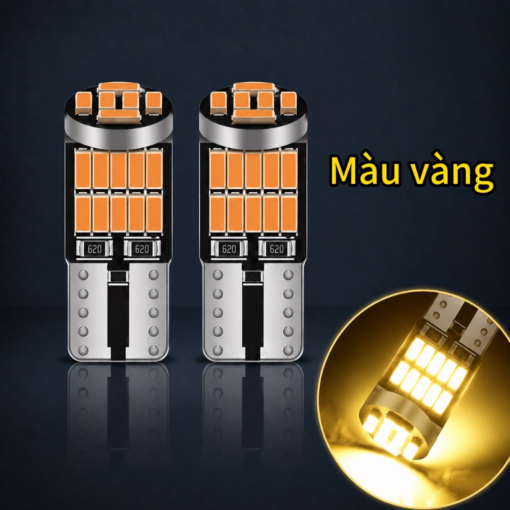 LUXCORE Đèn LED T10 W5W Siêu Sáng, Dùng Làm Đèn Demi, Đèn Biển Số, Đèn Nội Thất Cắm Là Dùng, Không Cần Độ Chế, Ánh Sáng