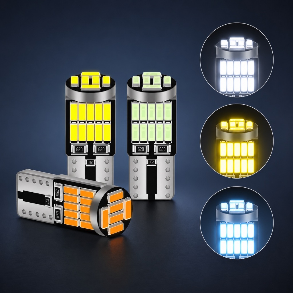 LUXCORE Đèn LED T10 W5W Siêu Sáng, Dùng Làm Đèn Demi, Đèn Biển Số, Đèn Nội Thất Cắm Là Dùng, Không Cần Độ Chế, Ánh Sáng