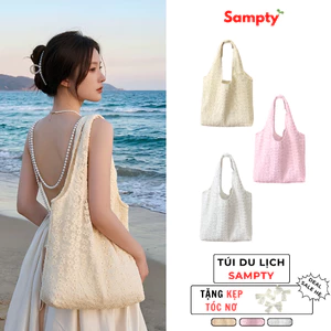 Túi Tote Du Lịch, Đi Biển 𝐒𝐚𝐦𝐩𝐭𝐲 Thêu Ren Hoa Anh Đào Vibe Nàng Thơ Bản Mới Summer 2025