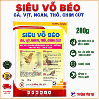 Siêu vỗ béo gói 200g 400g 500g Gà,vịt,ngan,thỏ,chim cút