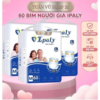 IPALY Combo 6 bịch 60 bỉm quần Người Lớn, phù hợp trọng lượng 35-90kg