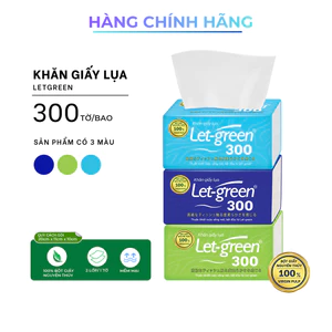 Khăn Giấy Lụa LET-GREEN 300 Tờ 2 Lớp Rút Kéo - Bột Giấy Nguyên Thủy - Mềm Dai