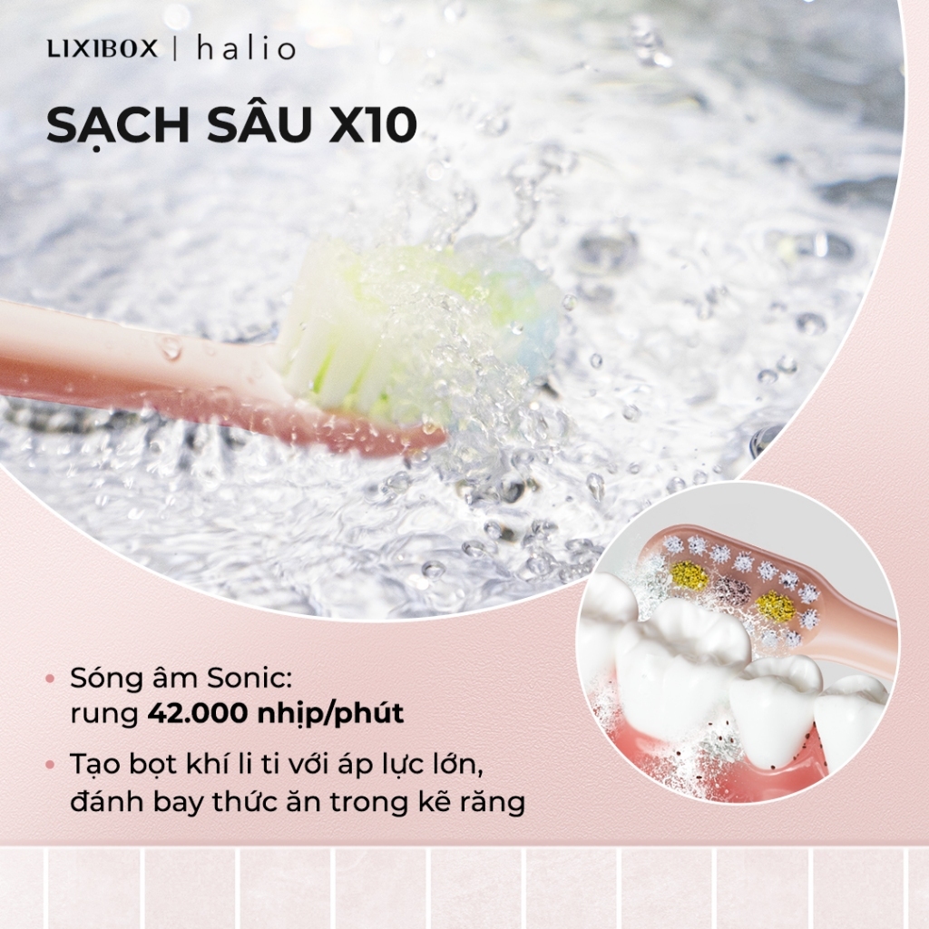 [Gift] Bàn Chải Điện Halio Sonic SmartClean Electric Toothbrush - Sky Blue