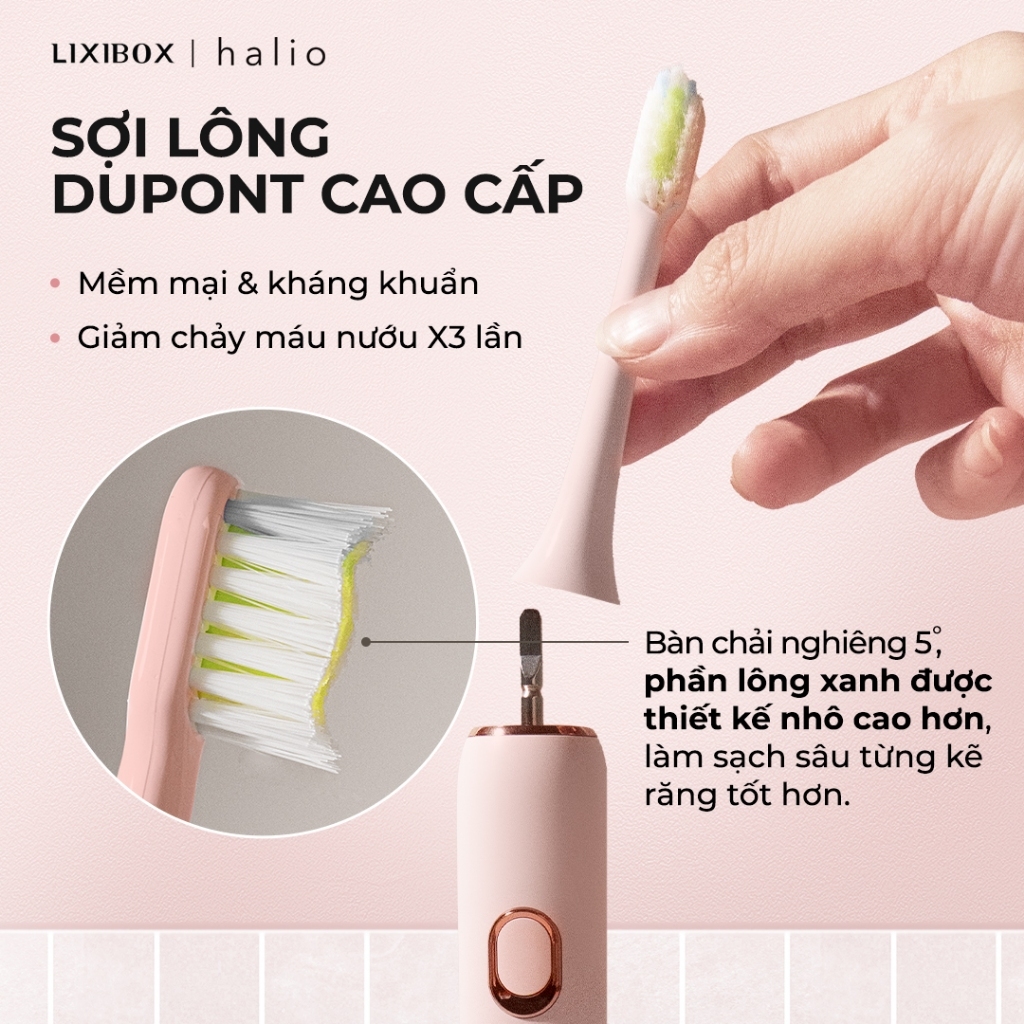 [Gift] Bàn Chải Điện Halio Sonic SmartClean Electric Toothbrush - Sky Blue