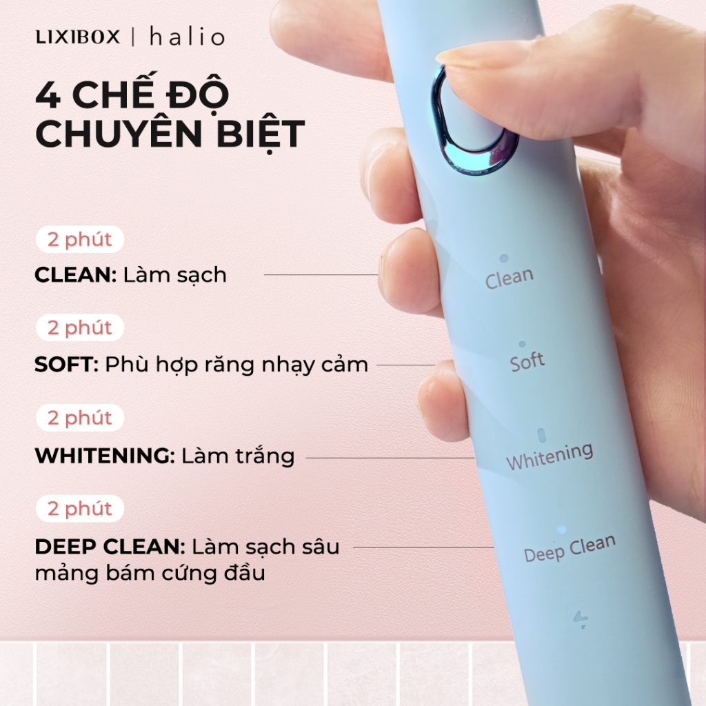 [Gift] Bàn Chải Điện Halio Sonic SmartClean Electric Toothbrush - Sky Blue