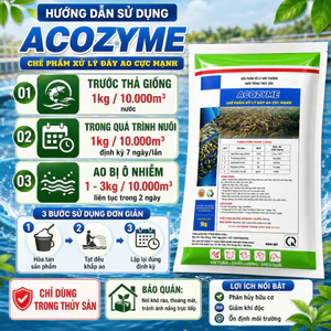 Men vi sinh xử lý đáy ao hồ acozym 1kg làm sạch, cân bằng hệ vi sinh nước nuôi tôm,cá.