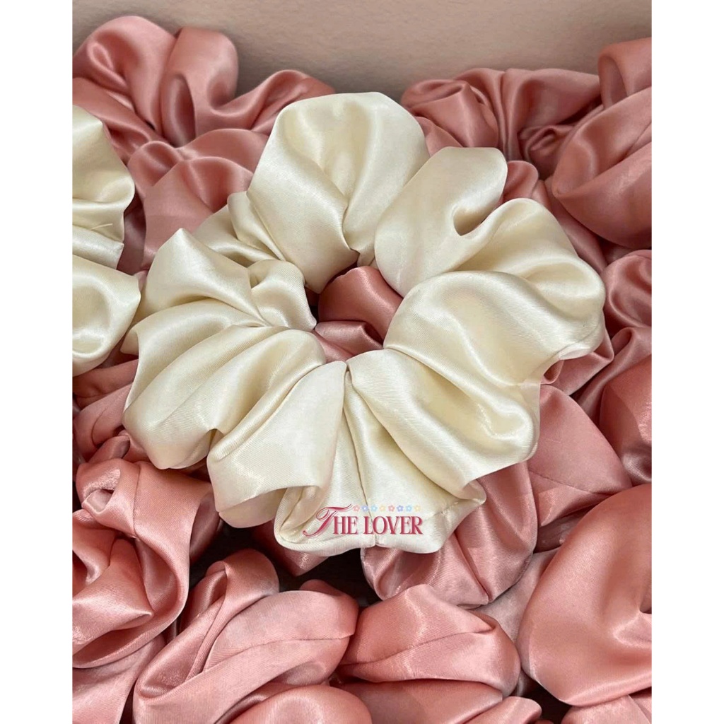 Scrunchies Lụa Valentino Bản Rộng Cao Cấp 14cm - The Lover - Đồ Cột Tóc Dây Buộc Tóc Lụa Cho Nữ